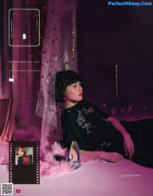 A magazine spread with a woman wearing a straw hat.