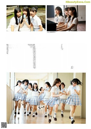 A magazine page with a picture of a group of girls.