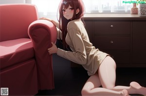 A woman in a bikini standing next to a window.