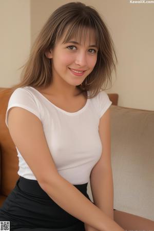 A woman in a black leather jacket is posing for a picture.